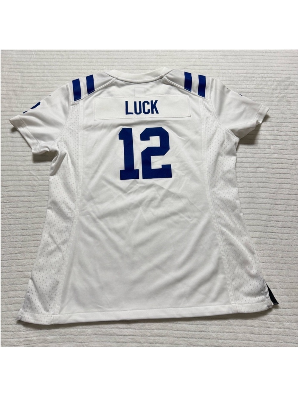Nike Women’s White & Royal Blue 'Luck 12' Football Jersey